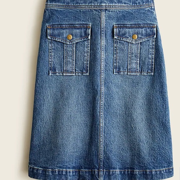 JCrew Jean Skirt with front patch pockets.  Size 6. NWT. - Picture 3 of 10